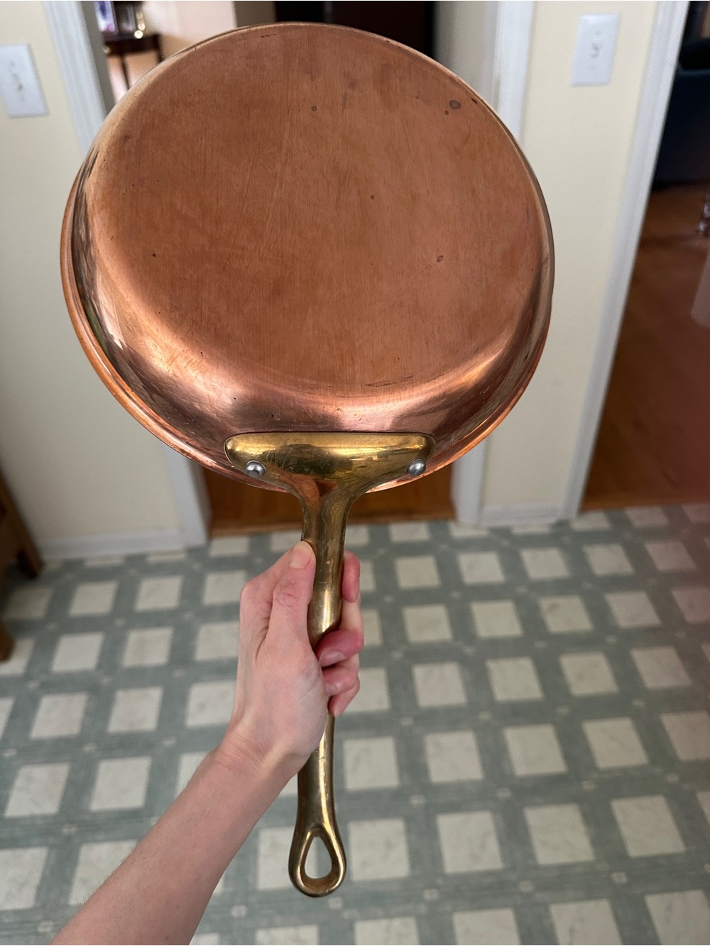 Mauviel Copper Fry Pan with Brass Handle - Copper and Brass